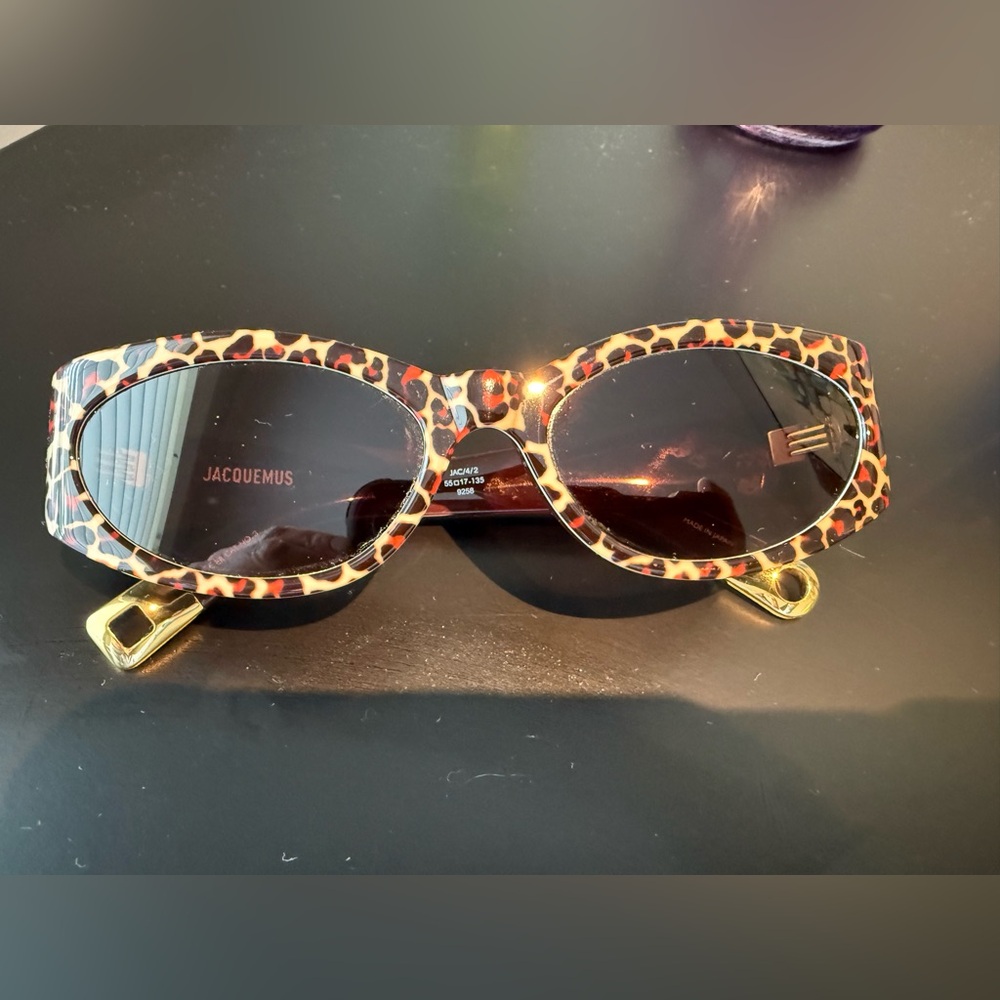 Jacquemus Leopard-Print Oval Sunglasses - White Lotus - Amy Lou Wood